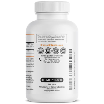 Bronson Vitamin K2 (MK7) with D3 Supplement Non-GMO Formula 5000 IU Vitamin D3 BronsonUS supplements