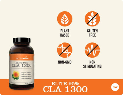 NatureWise Elite CLA 1300 Maximum Potency, 95% CLA Safflower Oil Workout Supplement NatureWiseUS supplements