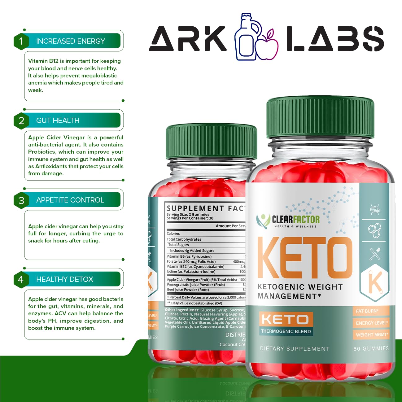(2 Pack) Clear Factor Gummies, Clear Factor ACV Gummies, Clear Factor Gummy, Clear Factor Ark LabsAu supplements