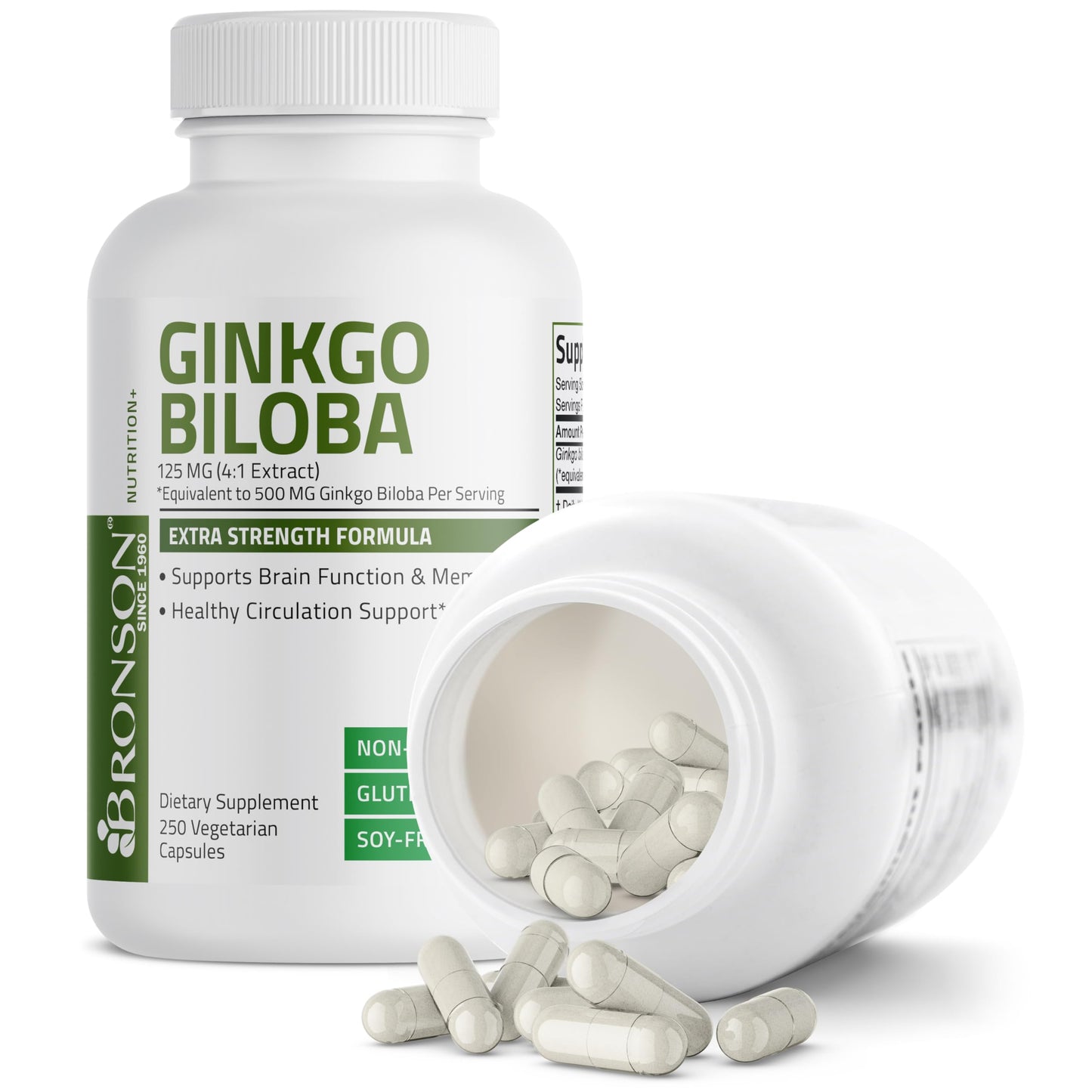 Bronson Ginkgo Biloba Extra Strength 125mg (4:1 Extract) Equivalent to 500mg BronsonUS supplements