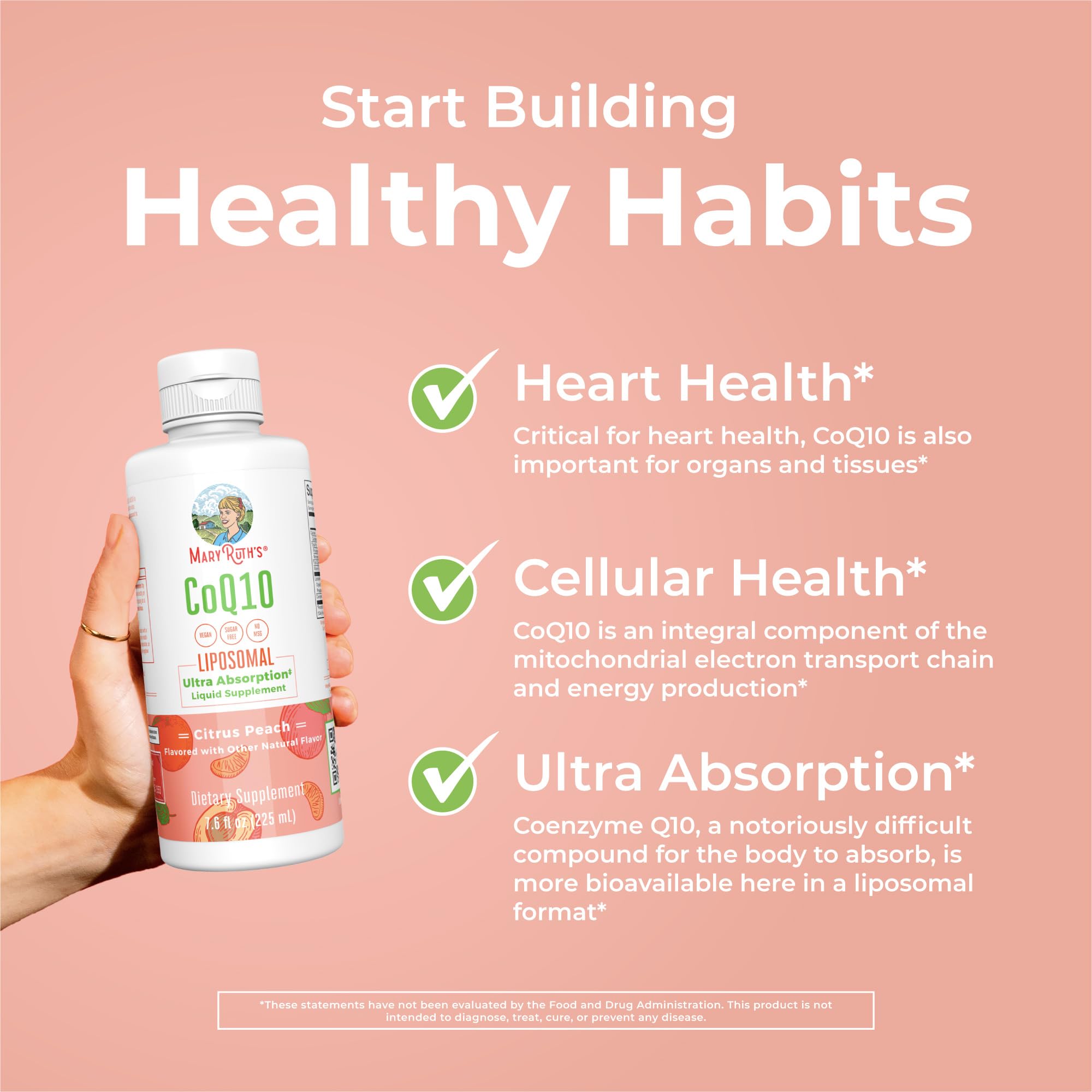 MaryRuth Organics Liquid Vitamin | Coenzyme Q10 Heart Health for Mitochondrial Support and Immune System | Vegan Non-GMO | 7.6 Fl Oz | 45 Servings MARYRUTH'SUS supplements