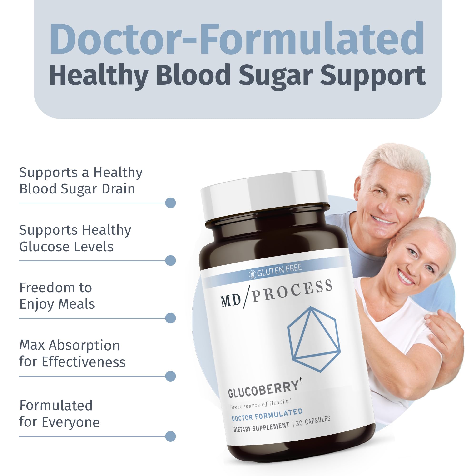 MD Process GlucoBerry Maqui Berry Extract with Chromium Picolinate for Blood Health Support - with Biotin and Gymnema Sylvestre - Doctor Formulated - 30 Capsules MD ProcessAu supplements