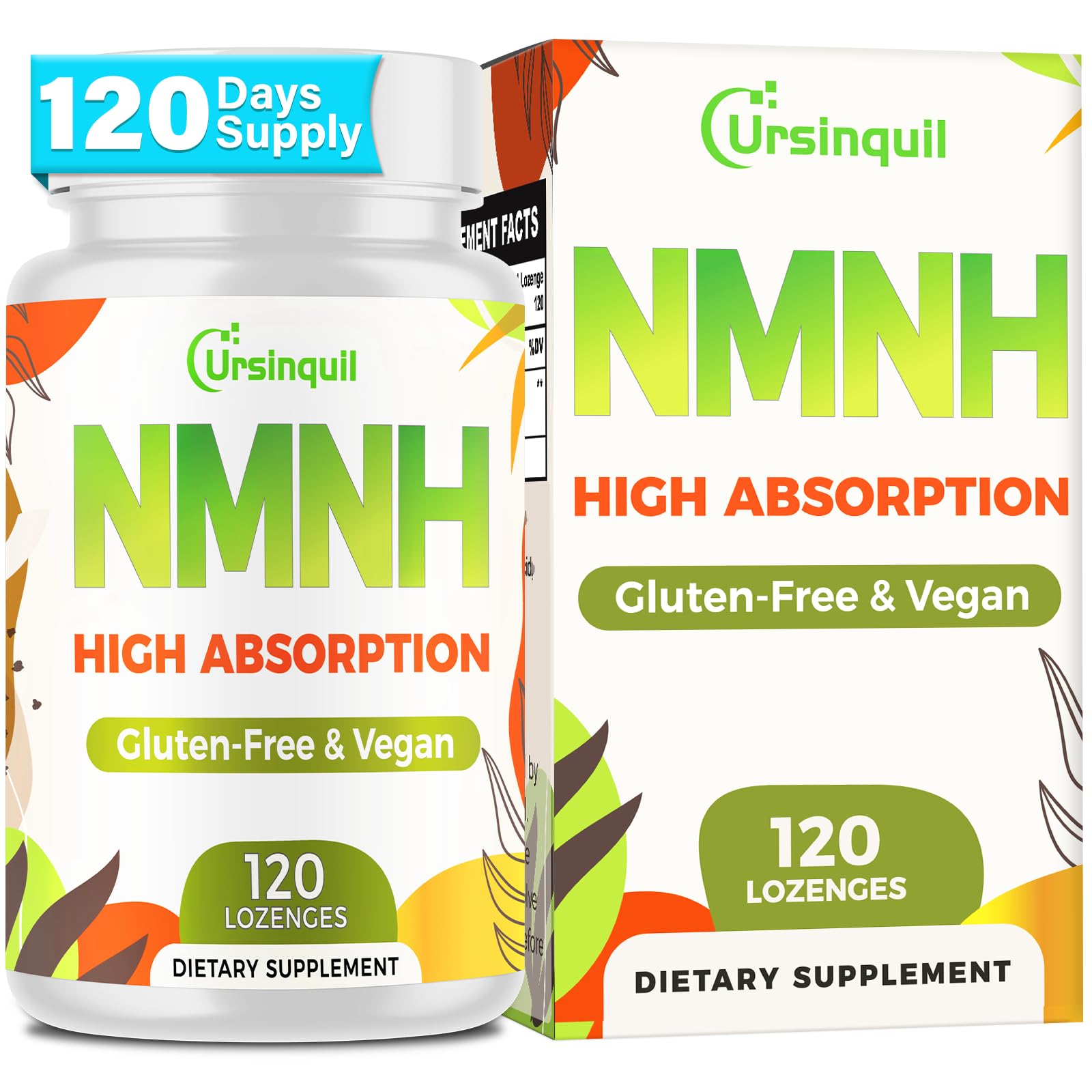 Sublingual NMNH 500mg (Dihydronicotinamide Mononucleotide) (120 Servings, NMNH 500mg per Serving) NAD Supplement to Boost NAD Levels as We Age, for Anti-Aging, Energy, Immunity, Focus - 120 Count UrsinquilAu supplements