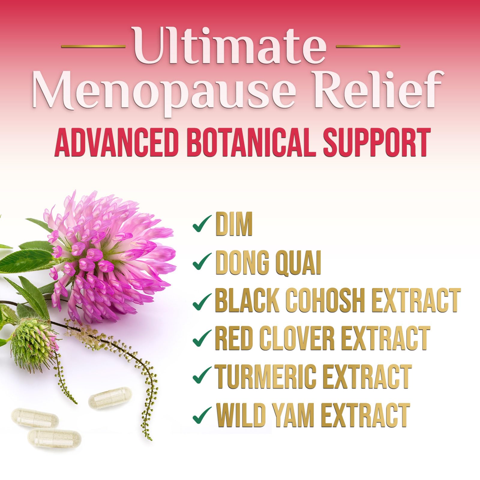 Menopause Supplement for Women - Natural Menopause Relief Support for Mild Hot Flashes & Night Sweats - Best Probiotics for Women, Dong Quai, Black Cohosh, Ashwagandha - Bottled in USA - 60 Capsules Nature's NutritionAu supplements