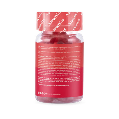 Kids Iron Gummies – Iron Supplement for Kids – Energy & Immune System – Vegan novominsUS supplements