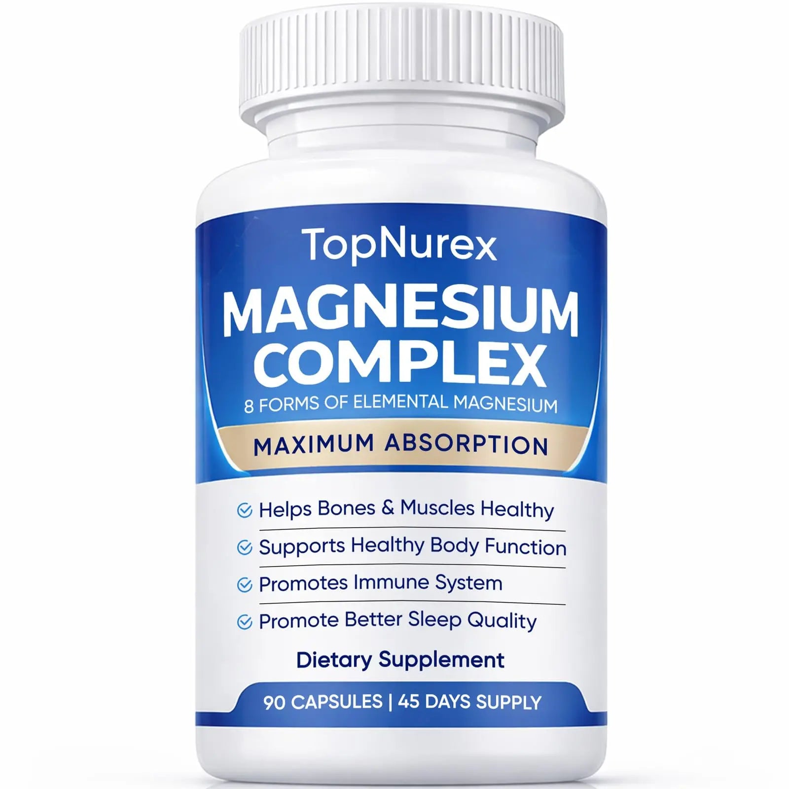 Top Nurex Magnesium Complex Supplement for Women & Men | 1000mg Maximum Absorption | 8 Magnesium Forms Including Glycinate, Citrate, Malate | Supports Relaxation, Sleep, Bone Strength | 90 Capsules Art animeAu supplements