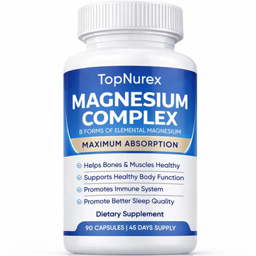 Top Nurex Magnesium Complex Supplement for Women & Men | 1000mg Maximum Absorption | 8 Magnesium Forms Including Glycinate, Citrate, Malate | Supports Relaxation, Sleep, Bone Strength | 90 Capsules Art animeAu supplements