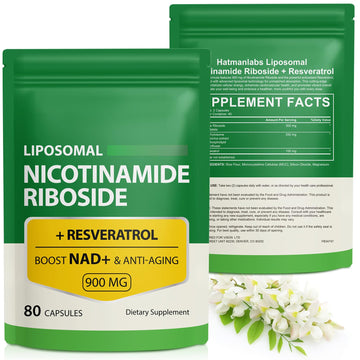 NAD Supplement with Nicotinamide Riboside - Resveratrol,Liposomal Nicotinamide Riboside,Quercetin - High Purity NAD Supplement for Anti-Aging, Focus, Energy 160 Capsules (2 Bag) RuduwuAu supplements
