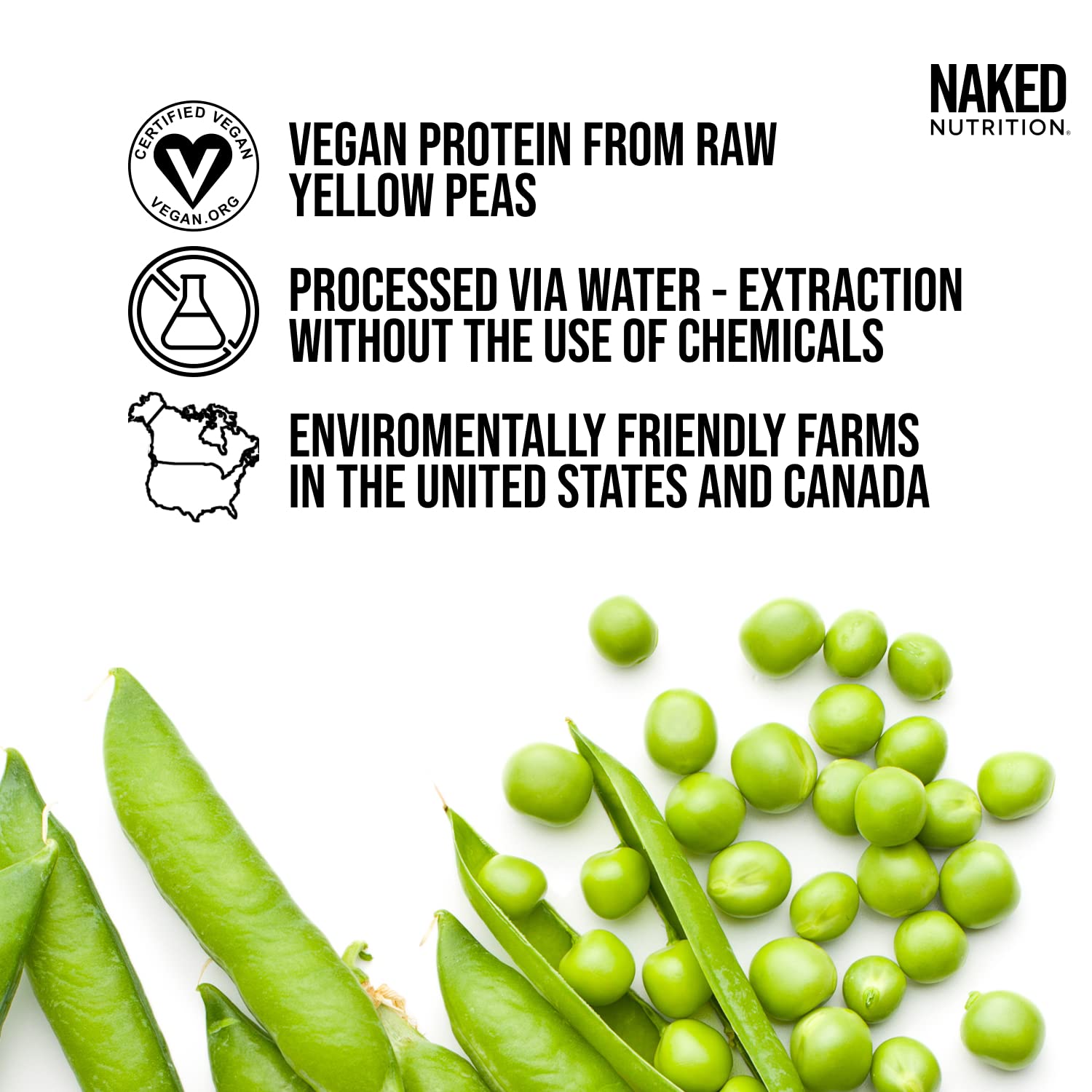 NAKED Pea - 5LB 100% Pea Protein Powder from North American Farms - Unflavored NAKEDUS supplements