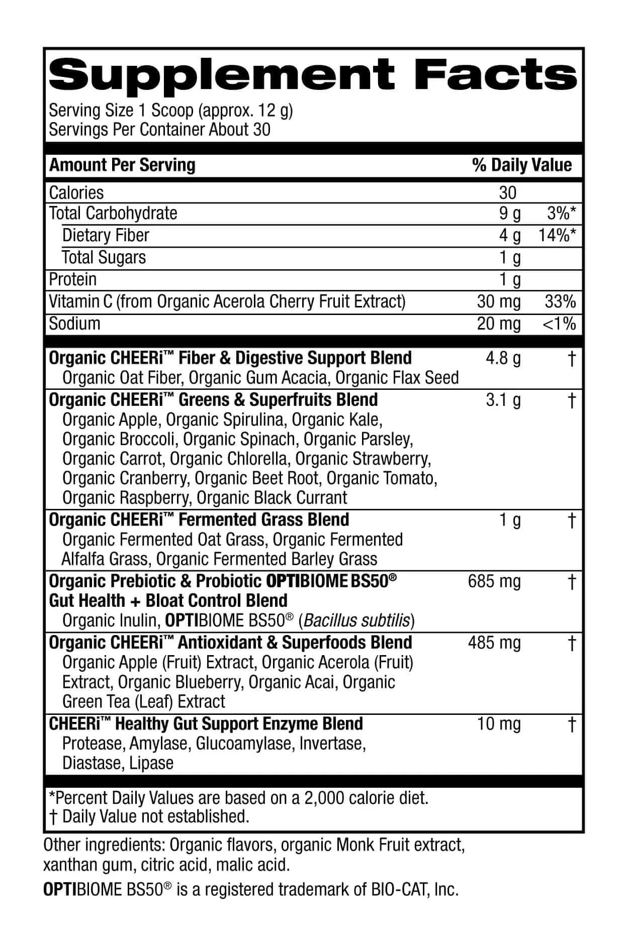 Cheerific Crisp Apple Greens Superfood Powder - 20+ Organic Superfoods + Prebiotic & Probiotics + More - Keto Friendly - Supports Positive Mood, Gut Health - Vegan, Gluten Free, Non-GMO - 30 Day Cheerificnz supplements