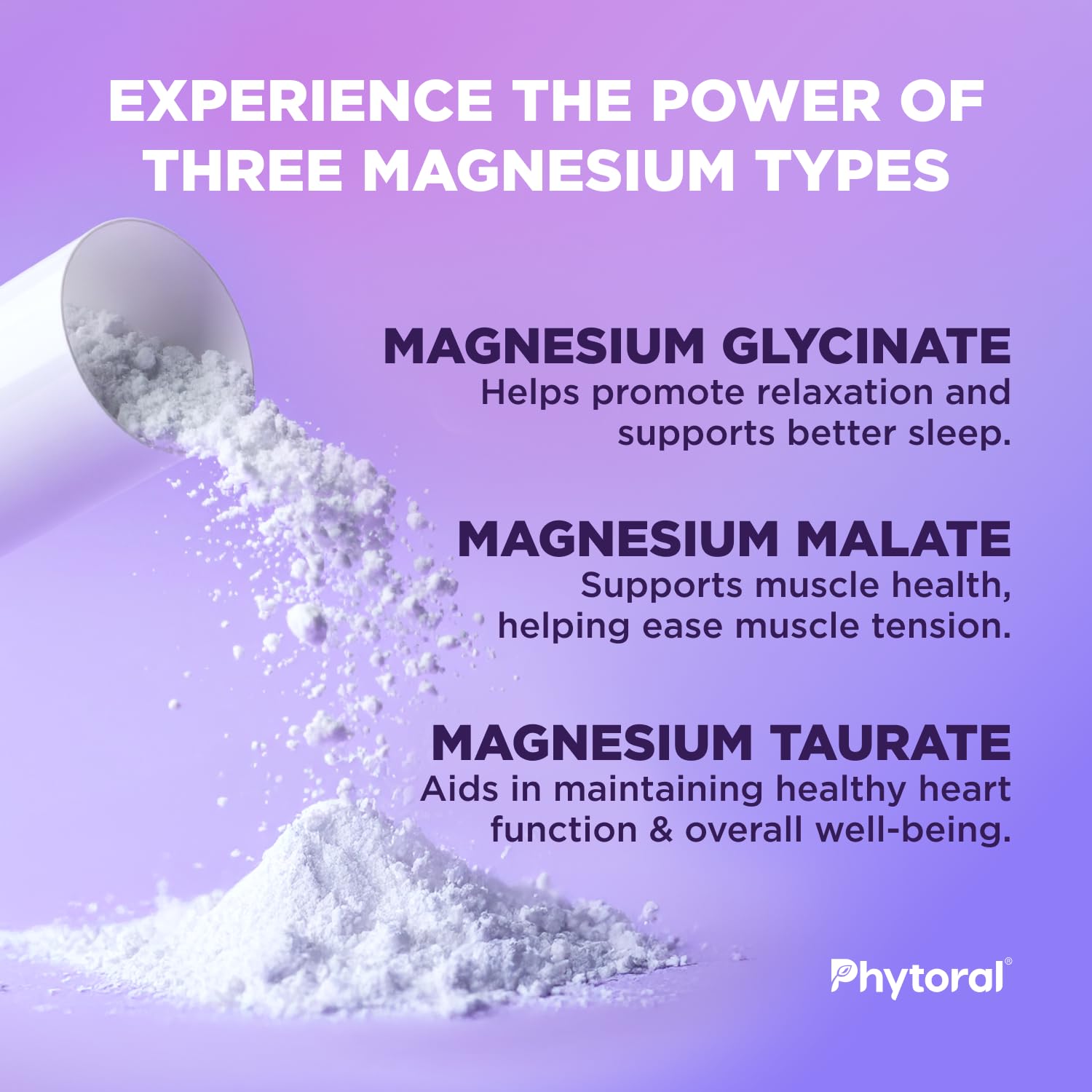 Highly Potent Magnesium Complex Capsules - Triple Magnesium Blend with Taurate Glycinate and Malate - 400mg Supplement Supports Relaxation & Overall Wellness Non-GMO Vegan - 90 Count PhytoralAu supplements