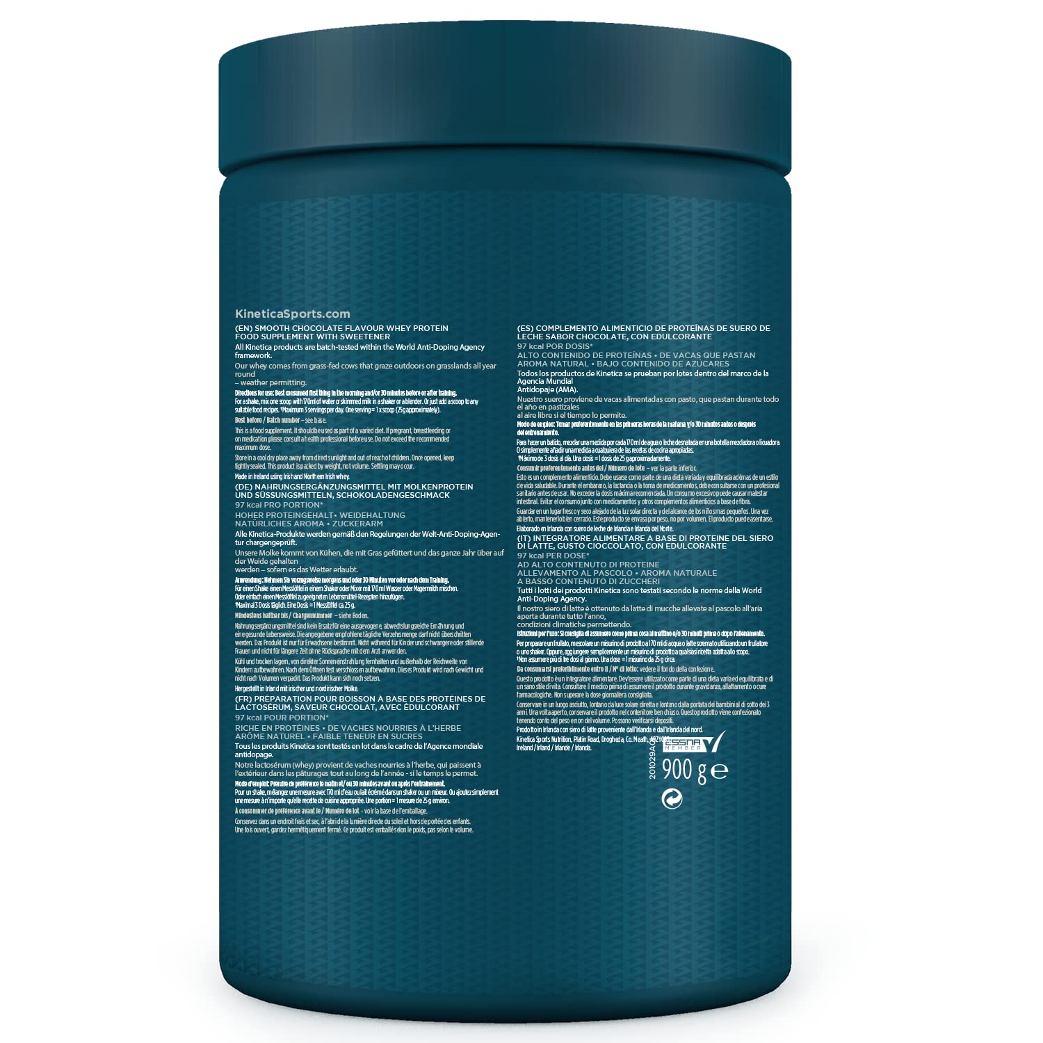 Kinetica Lean Protein Powder, Low Calorie, Grass Fed Whey, 72 Servings, Smooth Chocolate, 1.8kg KineticaAu supplements