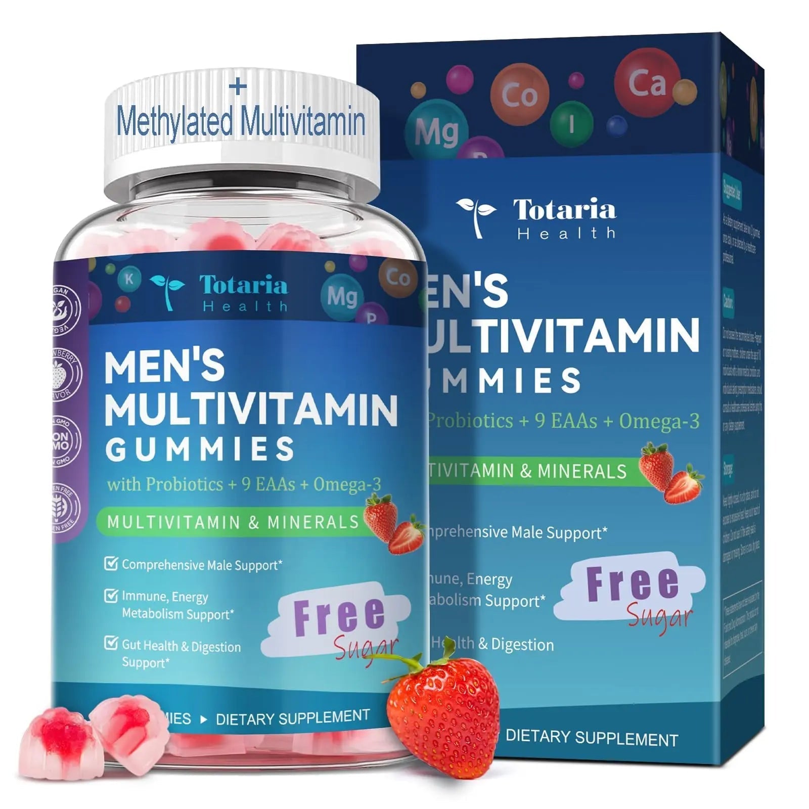 Totaria Sugar Free Multivitamin for Men with Omega 3, Probiotics, Mens Multivitamins Gummies w/Methylated B Complex TotariaAu supplements