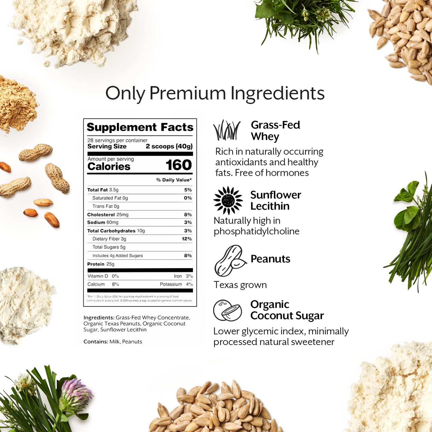 Promix Whey Protein Powder, Peanut Butter - 2.5lb Bulk - Grass-Fed & 100% All Natural ProMix NutritionUS supplements