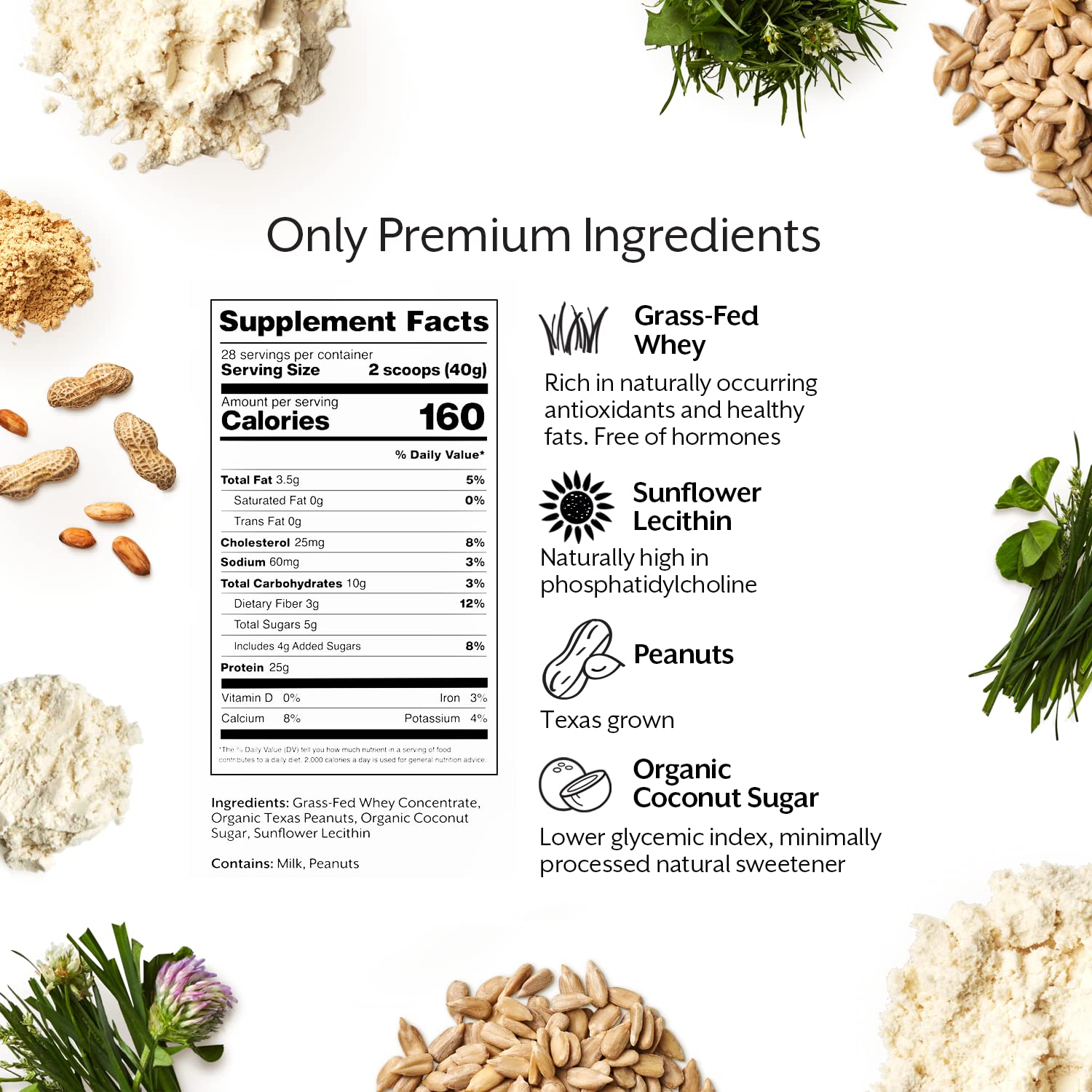Promix Whey Protein Powder, Peanut Butter - 2.5lb Bulk - Grass-Fed & 100% All Natural ProMix NutritionUS supplements