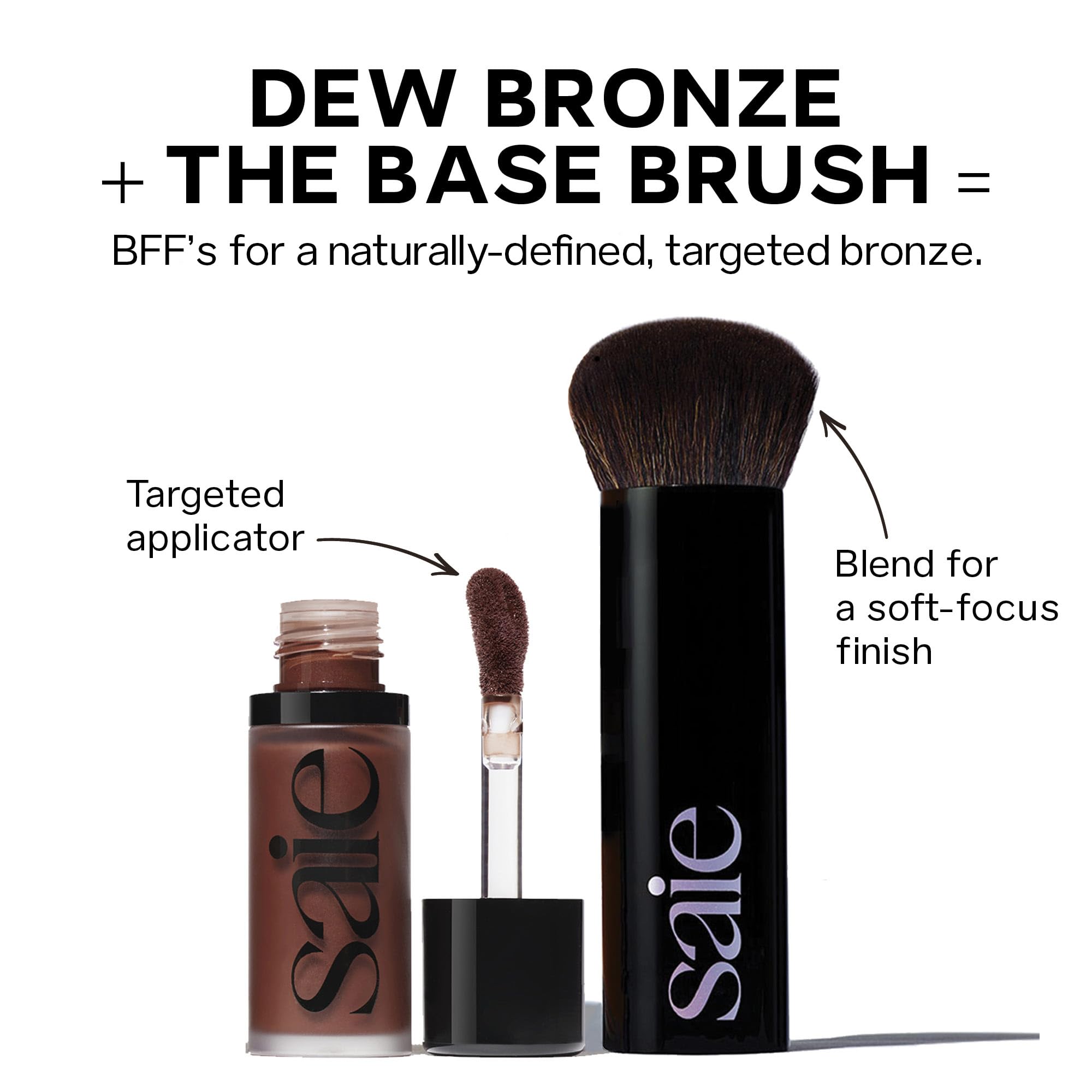 Saie Dew Bronze - Hydrating Liquid Bronzer Stick For a Sun Kissed Glow - Liquid Contour Stick Infused with Nourishing Skin Care Ingredients - Sculpted Face Makeup Essential - Sand (0.4 oz) SaieAu supplements