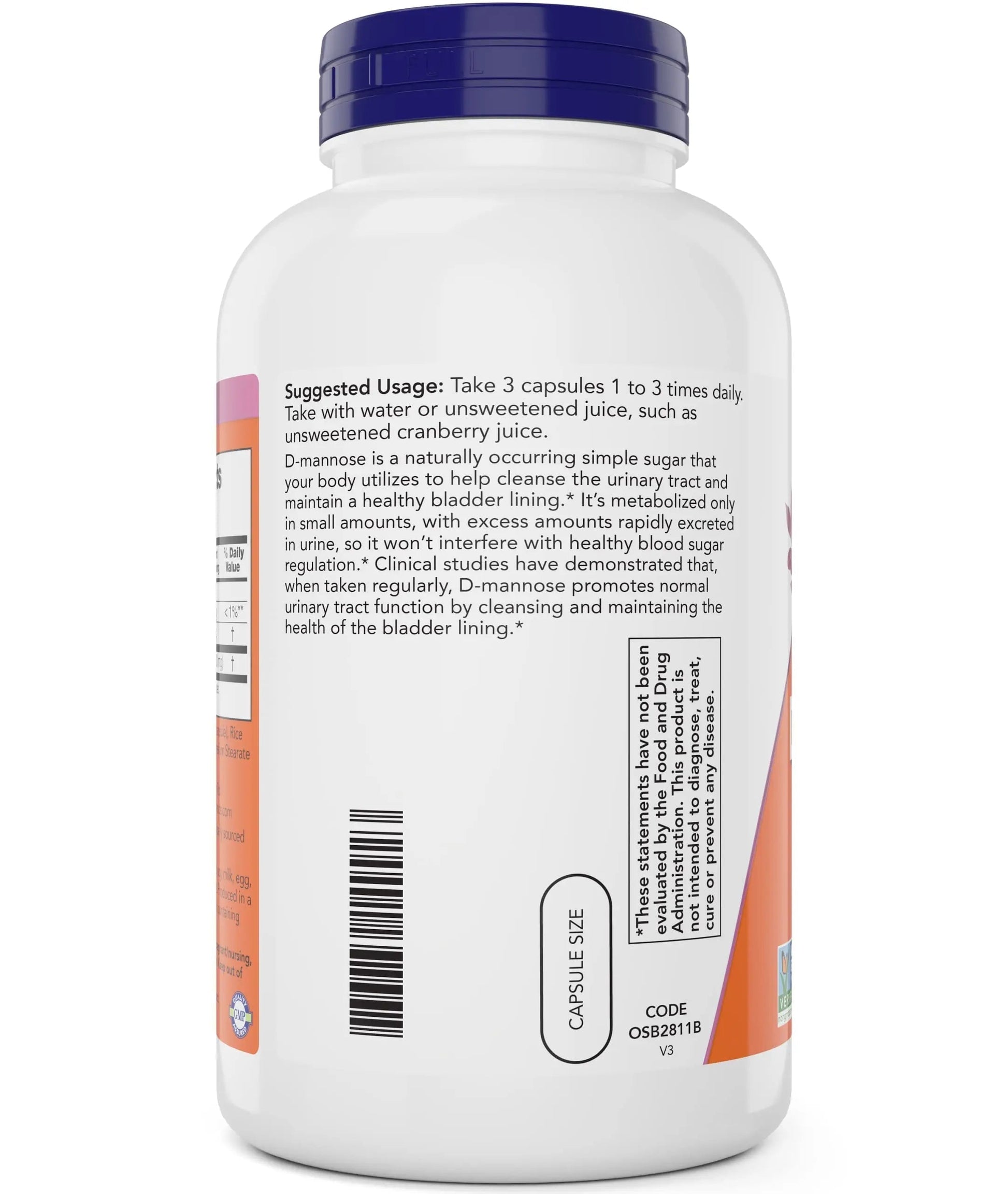 Now D-Mannose 500 mg, 300 Capsules - Vegan, Non GMO Supplement for Women and Men - Supports Healthy Urinary Tract, Cleanses The Bladder NOW FoodsAu supplements
