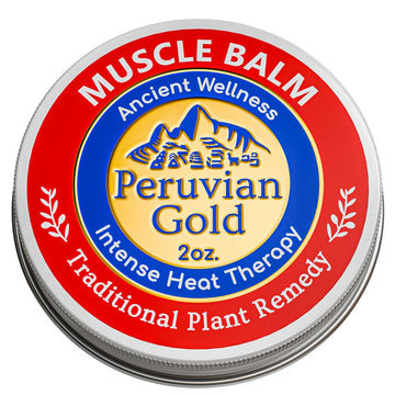Sore Muscle Balm - Peruvian Gold Intense Heat Therapy Muscle Rub. 500K Scoville Heat Units Melts Away Sore, Painful Muscles. 2oz Peruvian GoldAu supplements