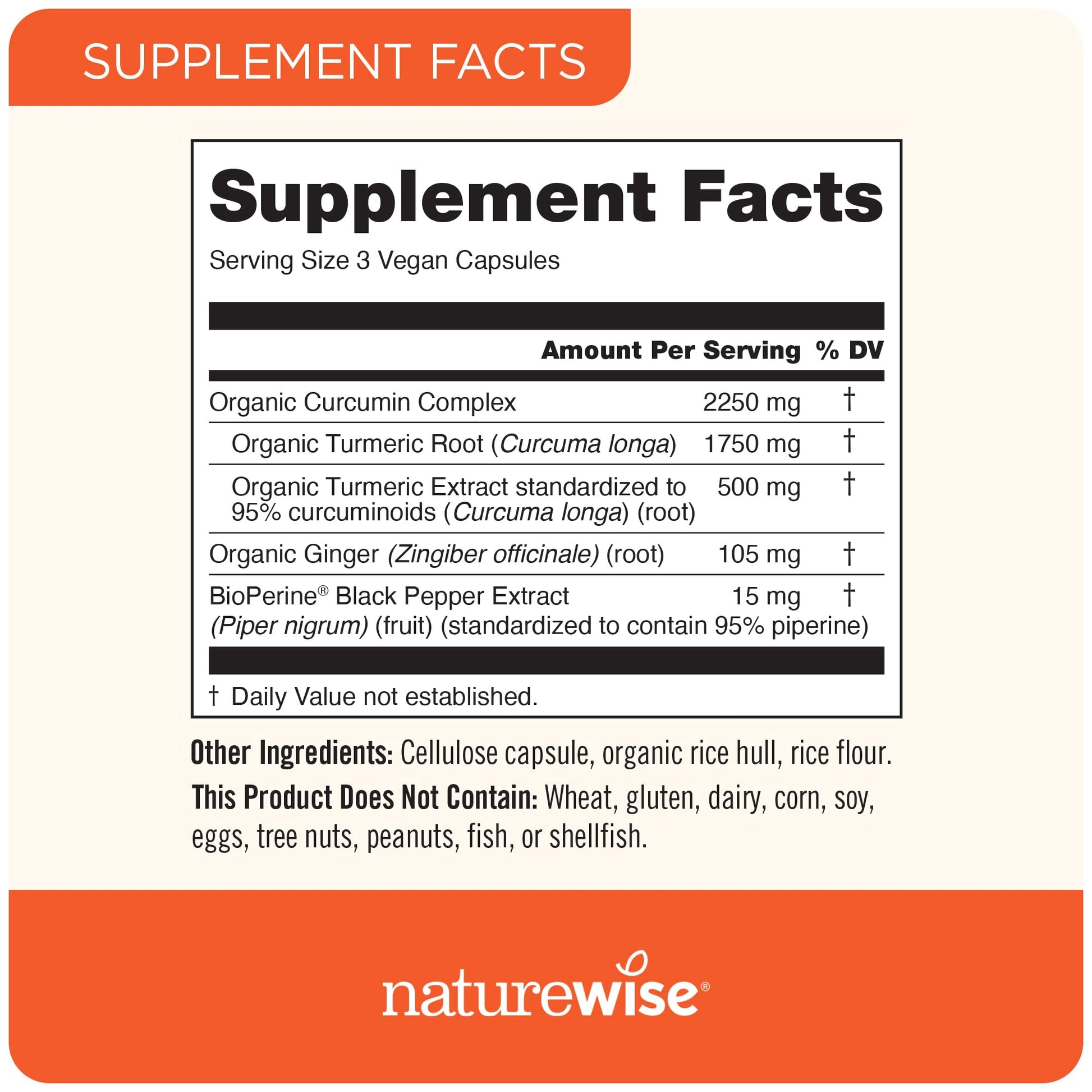 NatureWise Curcumin Turmeric 2250mg 95% Curcuminoids & BioPerine Black Pepper NatureWiseUS supplements
