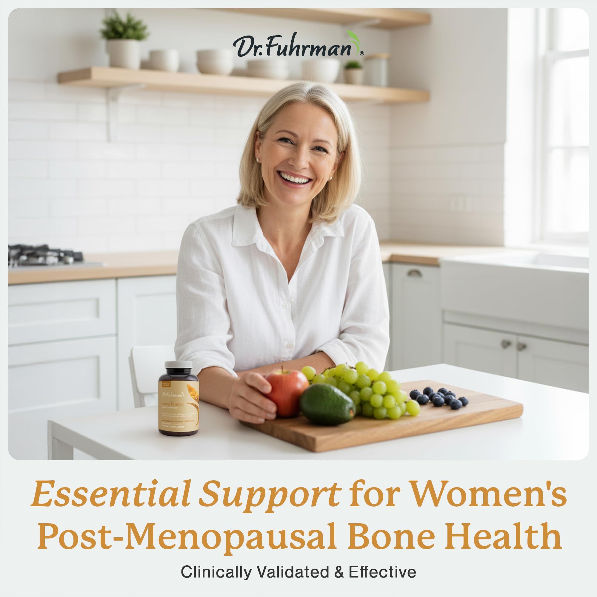 Dr. Fuhrman Osteo Bone Health Supplement | Wholefood Supplement for Women & Men | Vitamin for Bone Density | Organic Vitamin D3, Calcium, Magnesium & K2 | Natural Ingredients | 120 Caps Dr. FuhrmanAu supplements