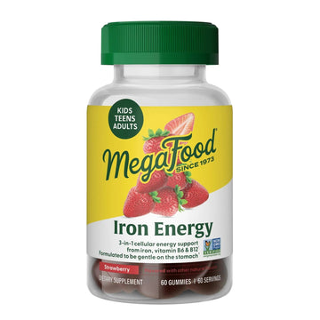 Megafood Iron Energy Gummies, Iron Supplement for Women, Men, Teens & Kids with Vitamin B12 & B6, Vitamins MegaFoodAu supplements
