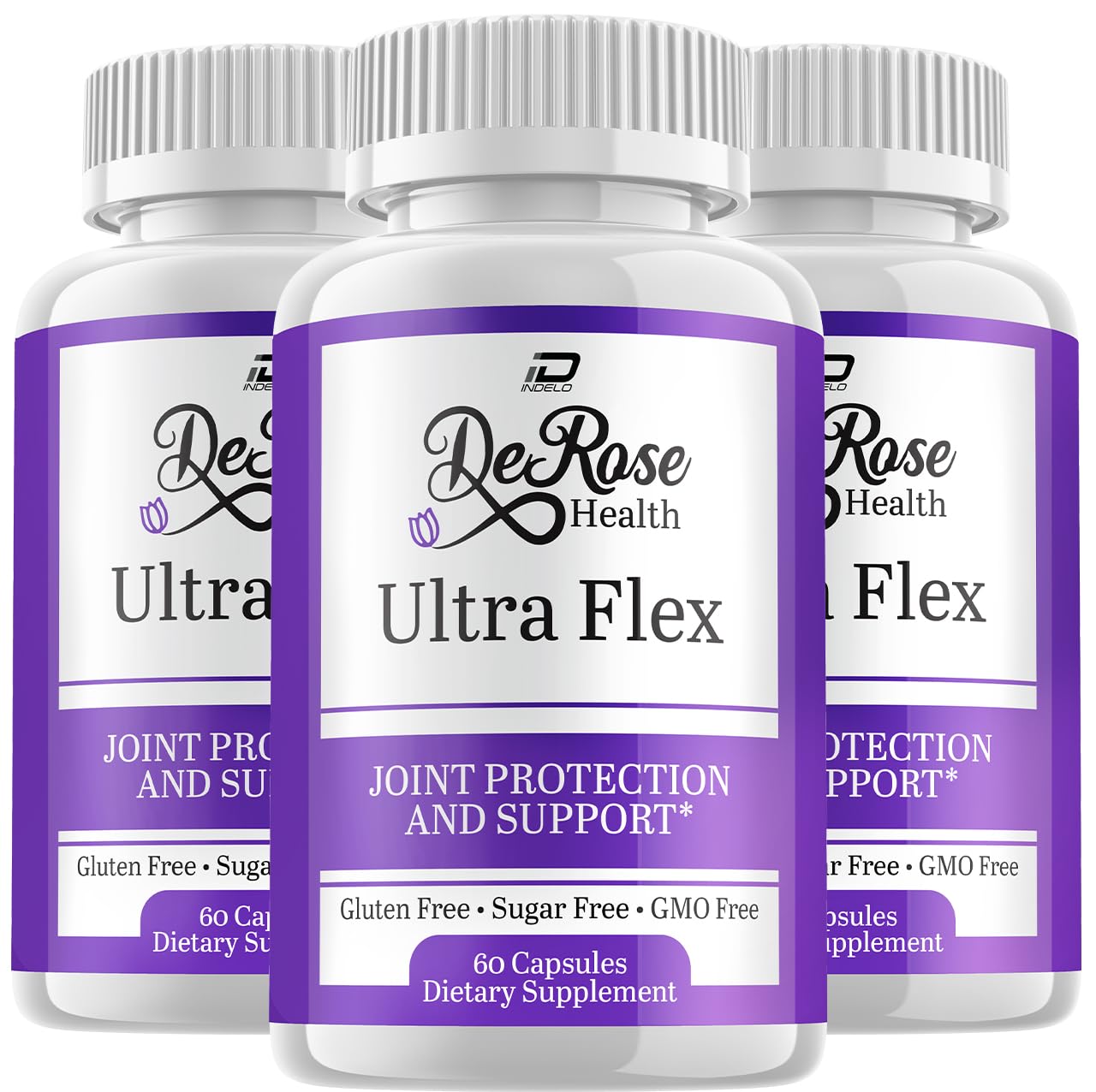 Indelo Ultra Flex Derose Health Capsules, Joint Support Supplement, Ultra Flex Natural Joint Health Formula, Derose Health Pills for Joint Wellness Mobility, UltraFlex Reviews (3 Pack - 180 Capsules) IndeloAu supplements