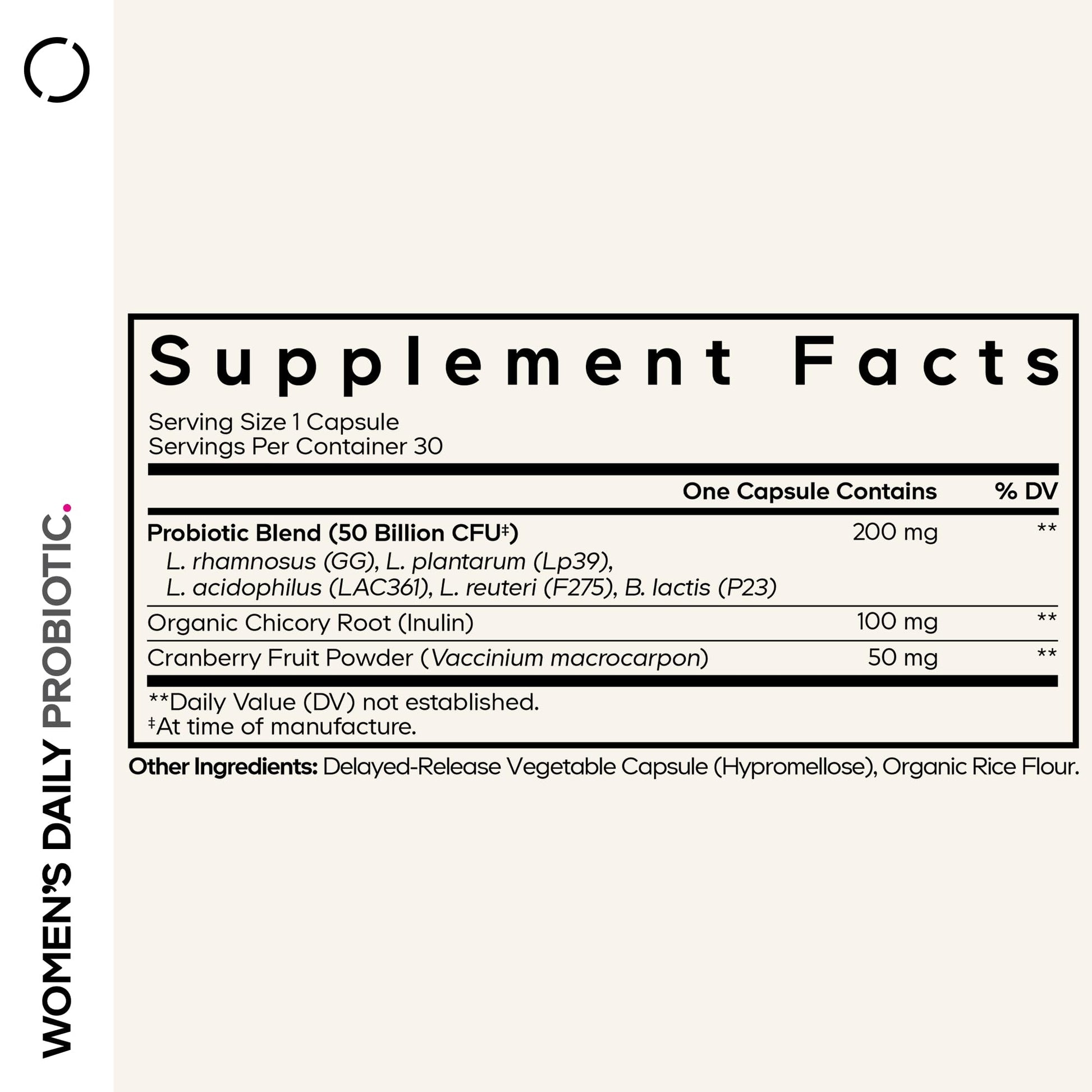 Codeage Women’s Daily Probiotic Supplement – 50 Billion CFU Supplement, Cranberry Fruit Powder, Prebiotic Chicory Root Inulin – Women’s Wellness Support – 1 Capsule Per Serving - Non-GMO – 30 Capsules CodeageAu supplements