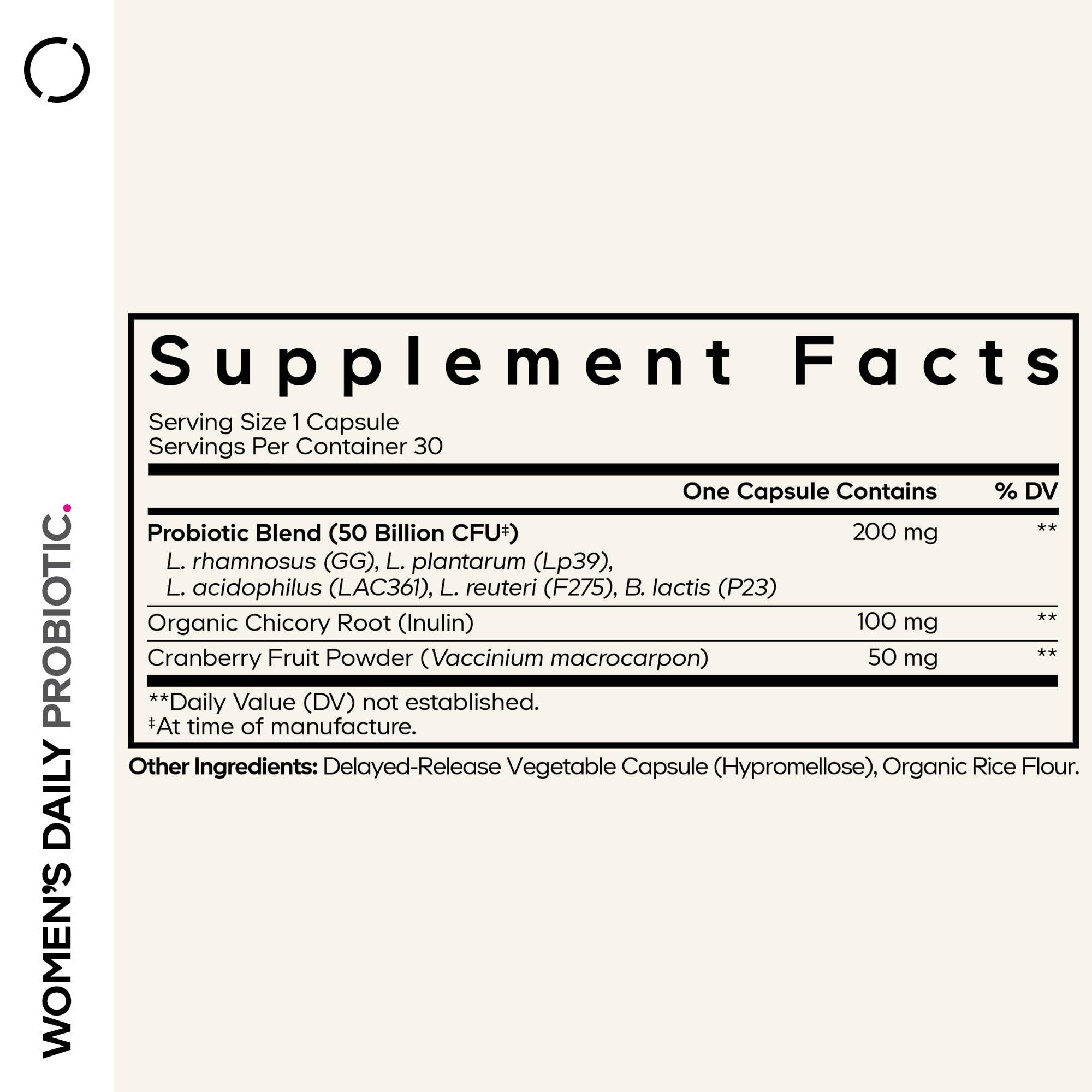 Codeage Women’s Daily Probiotic Supplement – 50 Billion CFU Supplement, Cranberry Fruit Powder, Prebiotic Chicory Root Inulin – Women’s Wellness Support – 1 Capsule Per Serving - Non-GMO – 30 Capsules CodeageAu supplements