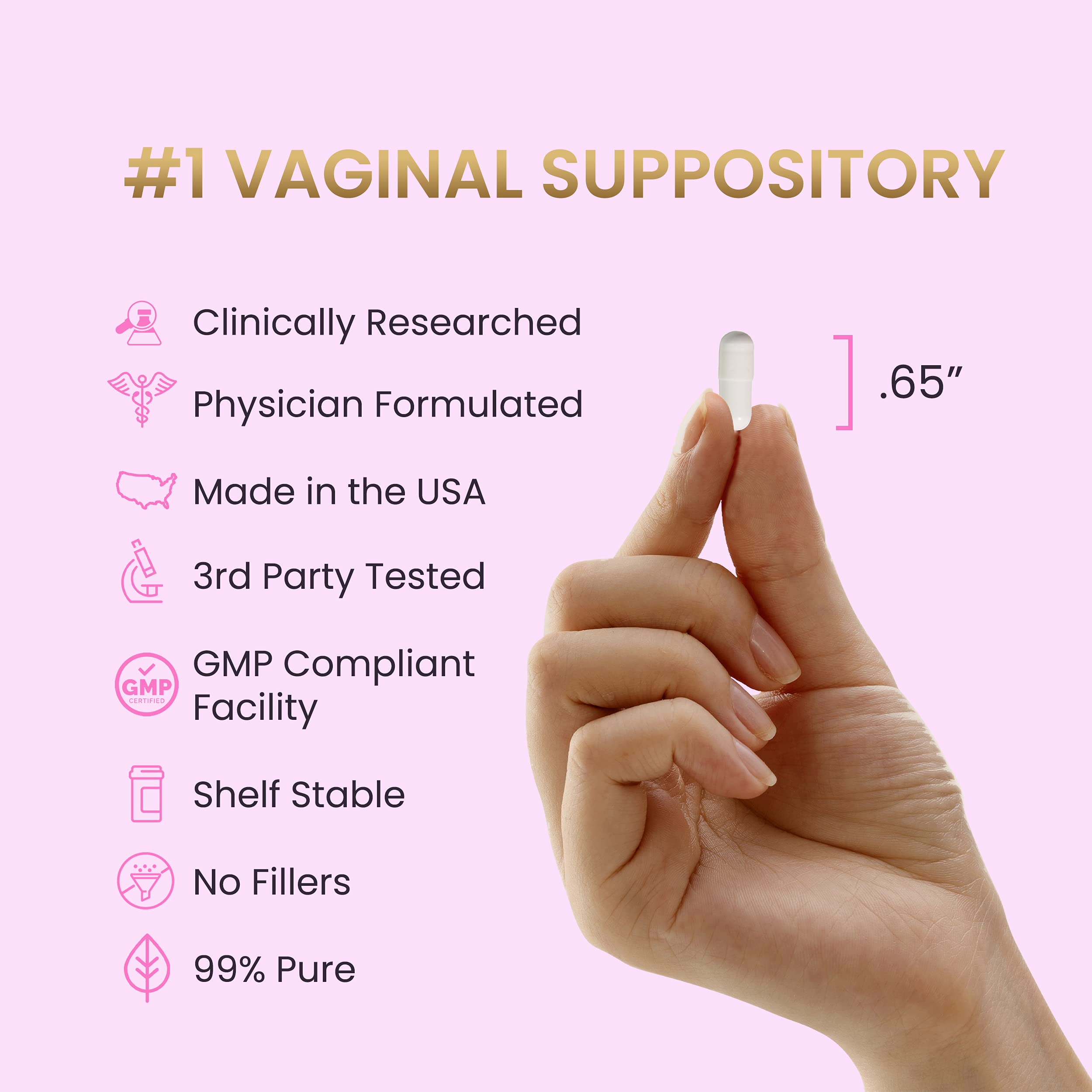 HPD Rx Fem-Rx Boric Acid Vaginal Suppositories for Women – Help Balance Vaginal pH, Eliminate Vaginal Odor – Dr Formulated Feminine Health Support – 30 Capsules Pack of 1 HPD RxUS supplements