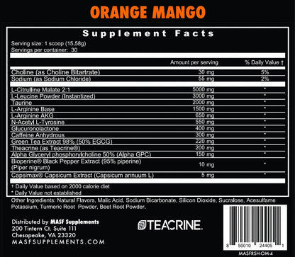 MASF Rush Pre-Workout (Orange-Mango) MASFUS supplements