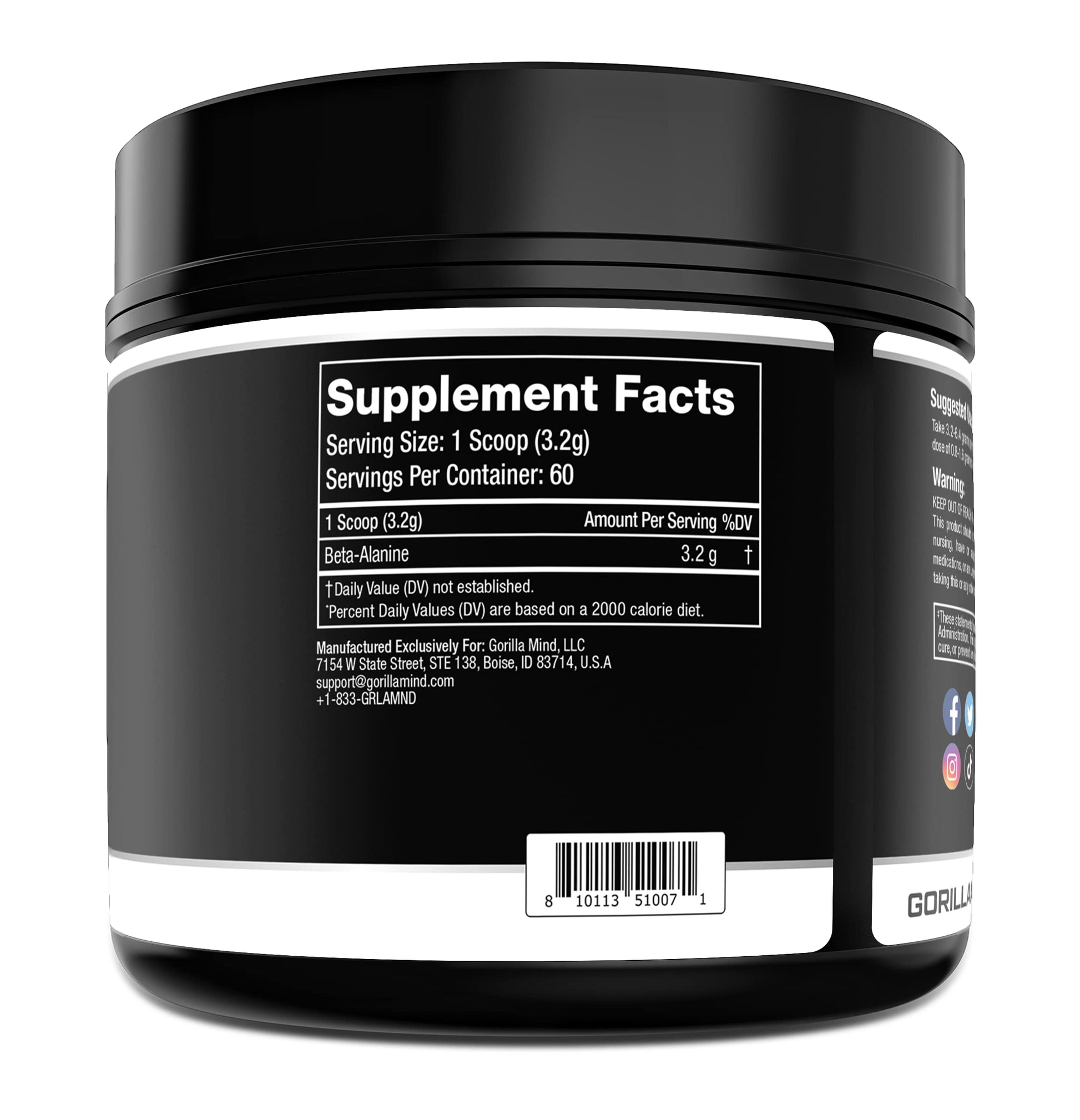 Gorilla Mode Beta-Alanine – Carnosine Precursor/Enhanced Muscular Endurance Gorilla MindAu supplements