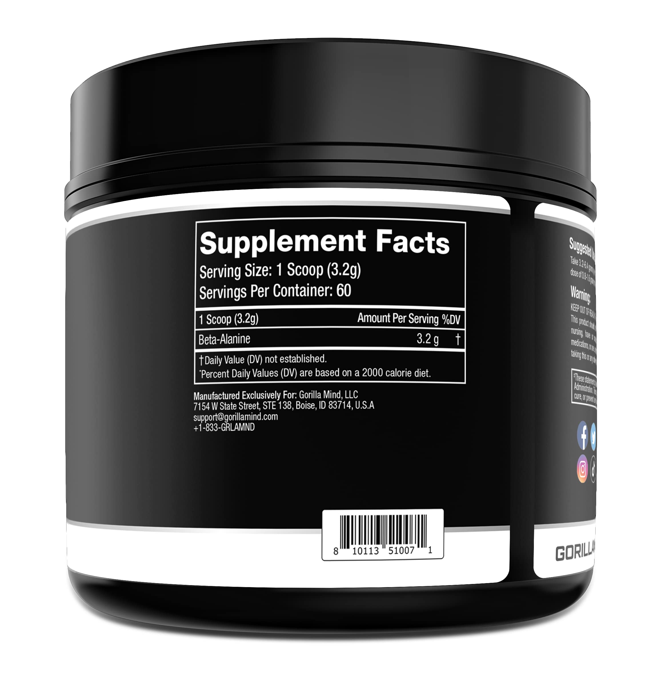 Gorilla Mode Beta-Alanine – Carnosine Precursor/Enhanced Muscular Endurance Gorilla MindAu supplements