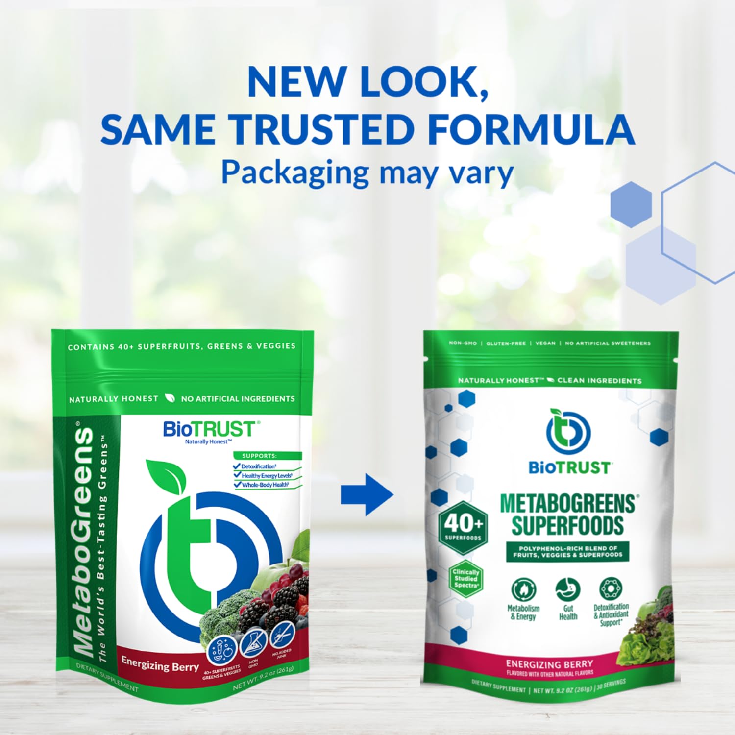 BioTrust Metabo Greens Superfood Powder - Super Greens Powder, Fruit & Veggie Blend with Clinically Studied Spectra - Non GMO, Soy Free, Gluten Free, Dairy Free, Energizing Berry Flavor (30 Servings) BioTrustAu supplements