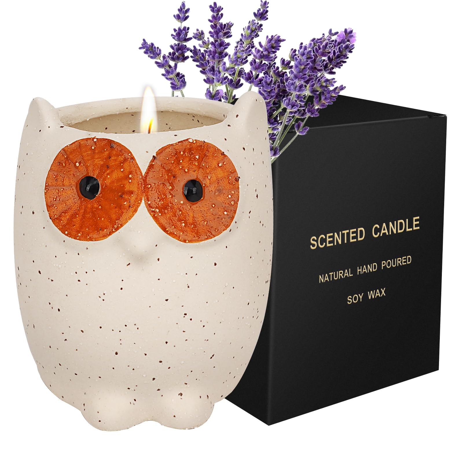 ETAKISH Lavender Scented Candle Gifts for Women, Cute Owl Highly Scented Aromatherapy Candle ETAKISHAu supplements