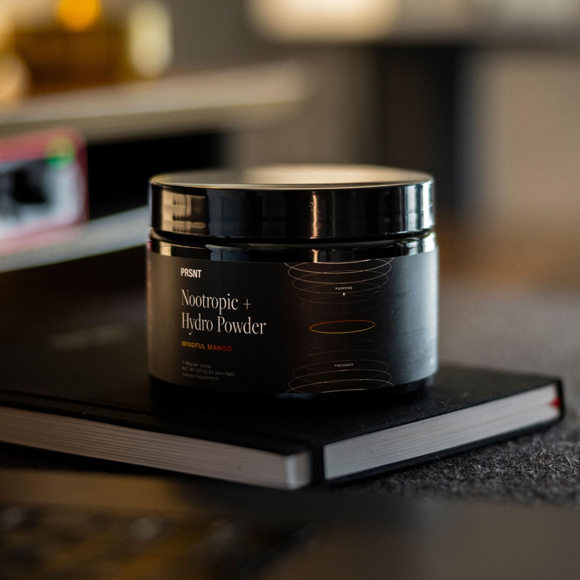 PRSNT Nootropic Focus Powder | Mango 25 Servings | Caffeine-Free, Sugar-Free | Supports Focus, Energy, Mental Clarity | Nootropic + Electrolytes Hydration Focus Drink Mix PRSNTAu supplements