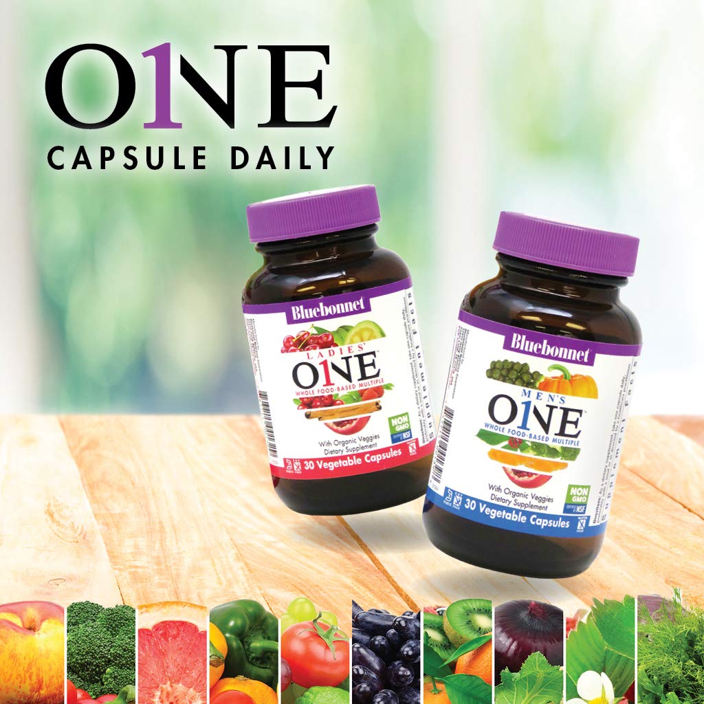 Bluebonnet Nutrition Men’s One Vegetable Capsule, Whole Food Multiple, K2, Organic, Energy, Vitality, Non-GMO, Gluten, Soy & Milk Free, Kosher, 3 Month Supply, 90 Count BlueBonnetAu supplements
