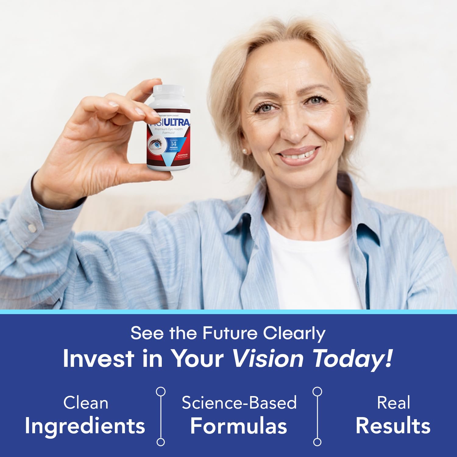 VisiUltra Eye Health Supplement – 14 Essential nutrients for Clear Vision, Blue Light Protection, and Long-Term Eye Health. Supports Clarity and Eye Wellness. 60 Capsules. (1 Pack) VisiUltraAu supplements