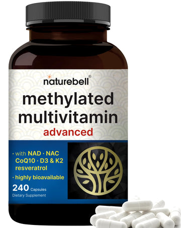 Methylated Multivitamin, 240 Capsules | Highly Bioavailable – 27 Advanced Nutrients – Vitamins A, C, D3, K2 + B Complex with Methylfolate, Methylcobalamin NatureBellAu supplements