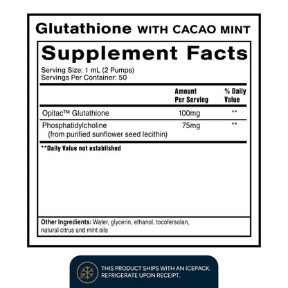 Quicksilver Scientific Liposomal Glutathione - Superior Absorption Oral Glutathione Supplement for Detox & Immune Support - Cacao Mint (1.7 fl oz) Quicksilver ScientificUS supplements
