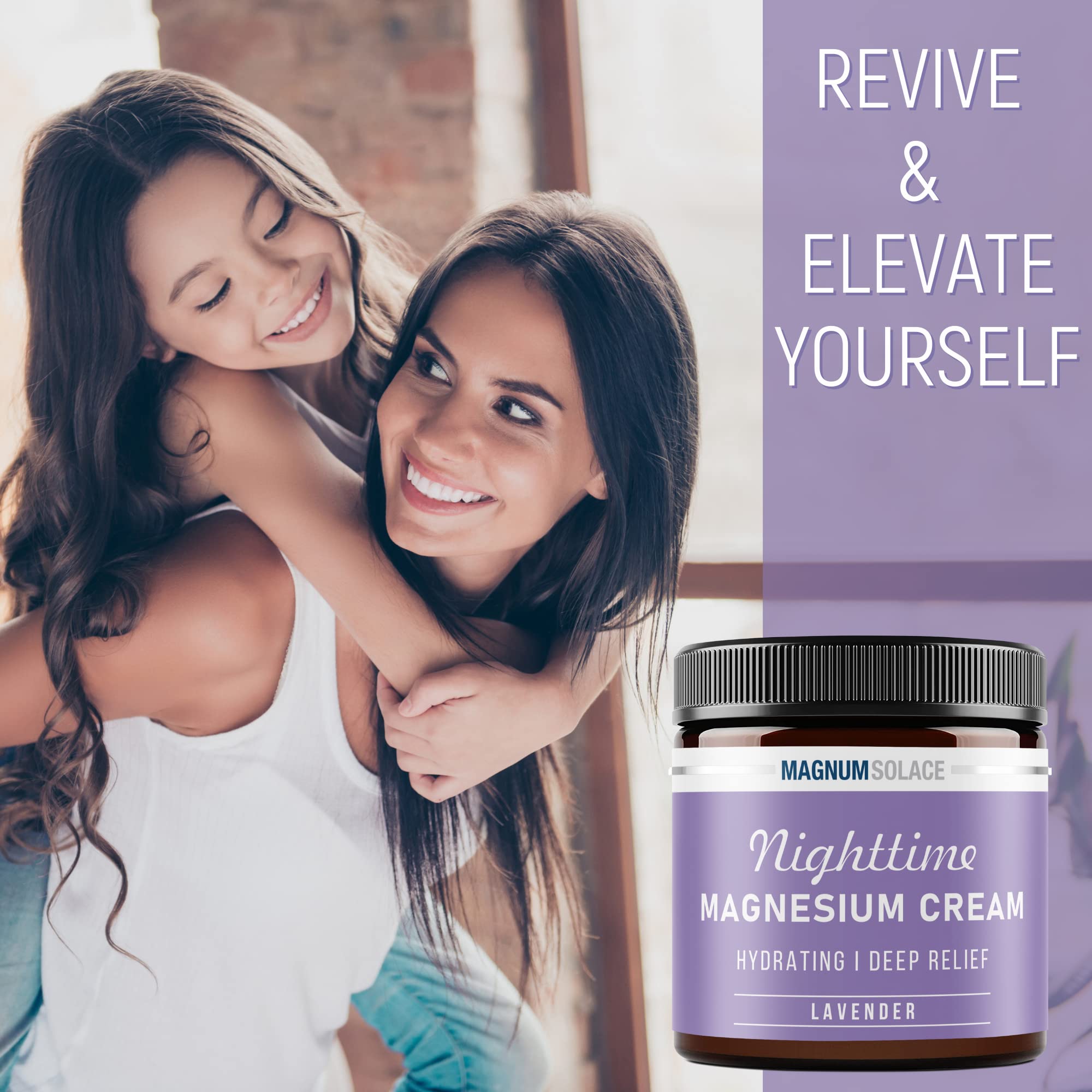 Magnum Solace Magnesium Lotion – Nighttime Magnesium Cream – Apply to Legs, Arms or Chest - Topical Magnesium Chloride – USA Made and Safe for Kids (Lavender) Magnum SolaceAu supplements