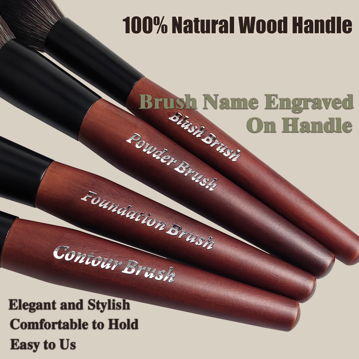 Makeup Brushes 16 Pcs Makeup Brush Set Professional, Wood Handle Travel Make Up Brushes Set with Case, Premium Cruelty-Free Synthetic Fiber Hair Makeup Brush Kit with Holder ZylsniceAu supplements