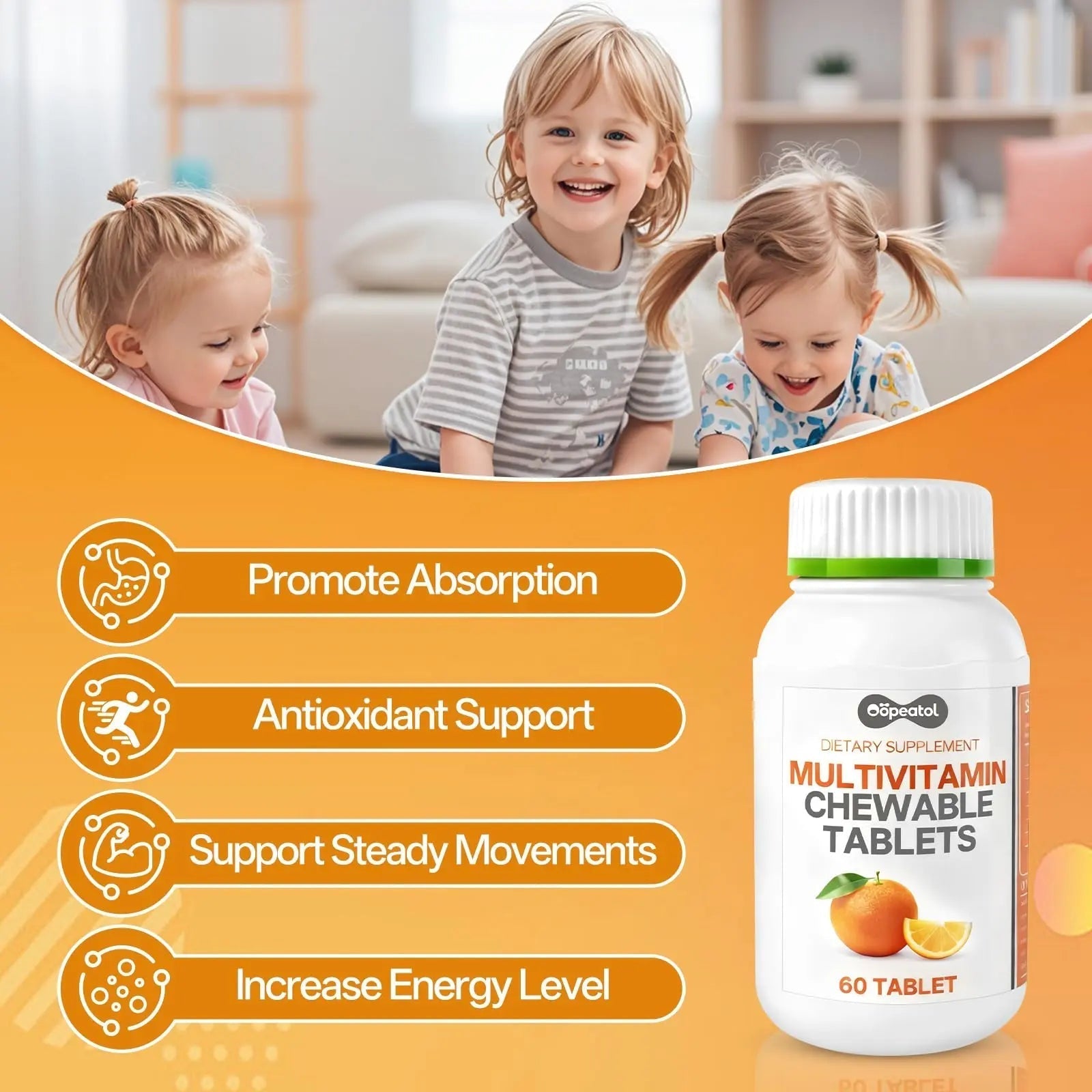 Oopeatol Multivitamin for Adults with Vitamin C, D3 & B Vitamins | Daily Increase Body Protection, Energy & Bone and Joint Equilibrium and Health | OopeatolAu supplements
