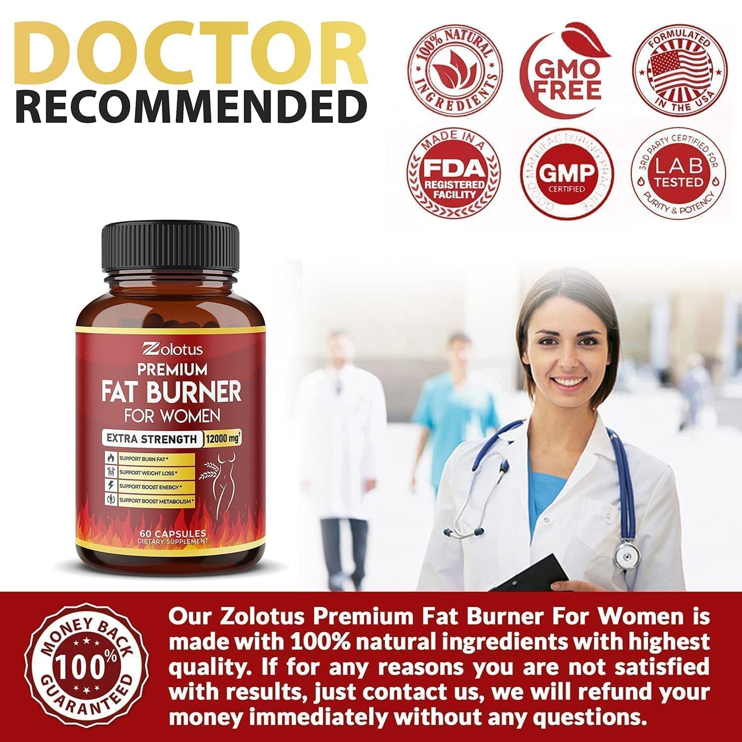 Premium Weight Loss Pills for Women, The Best Fat Burners for Women and Men ZolotusUS supplements