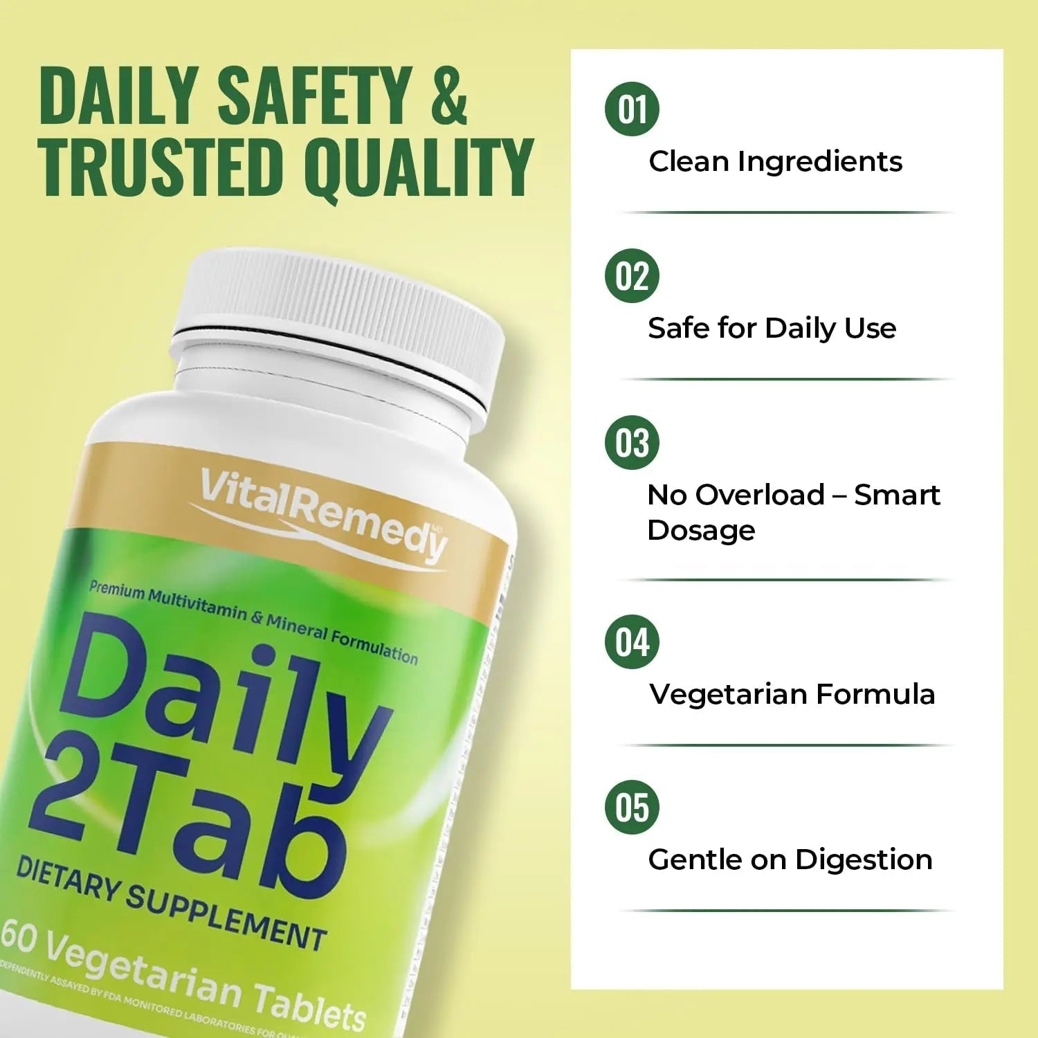 VitalRemedyMD Daily2Tab - All You Need Multivitamin Plus Multimineral Formula. 26 Essential Nutrients for Women and Men, 60 Tablets VitalRemedyMDAu supplements