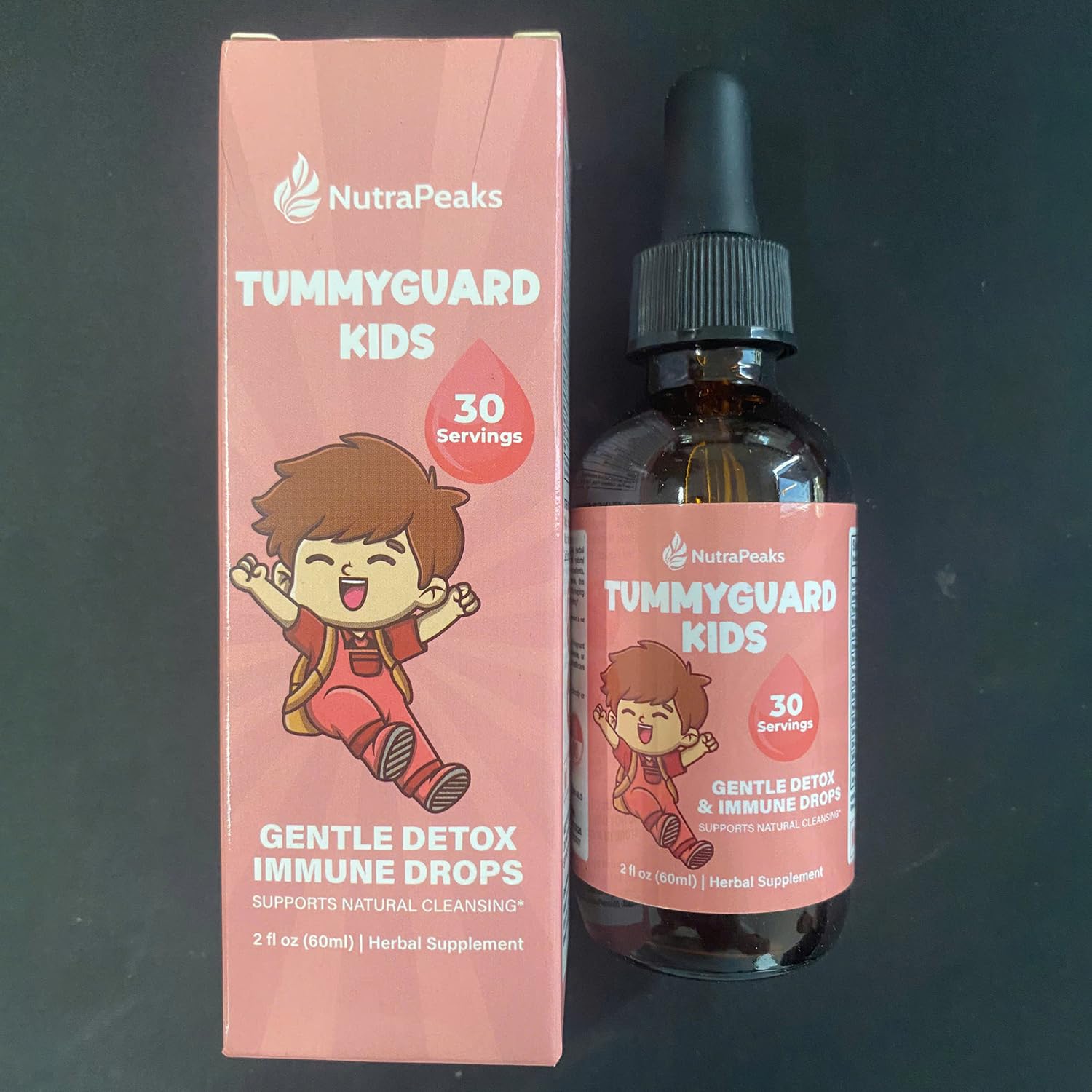 NutraPeaks Kids Liquid Botanical Drops – Natural Blend with Prebiotics, Chamomile, Ginger & Elderberry – Sugar-Free, Alcohol-Free, Non-GMO – 2 fl oz NutraPeaksAu supplements