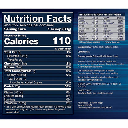 BODYTECH Whey Protein Isolate Powder - with 25 Grams of Protein per Serving & BCAA's BODYTECHUS supplements