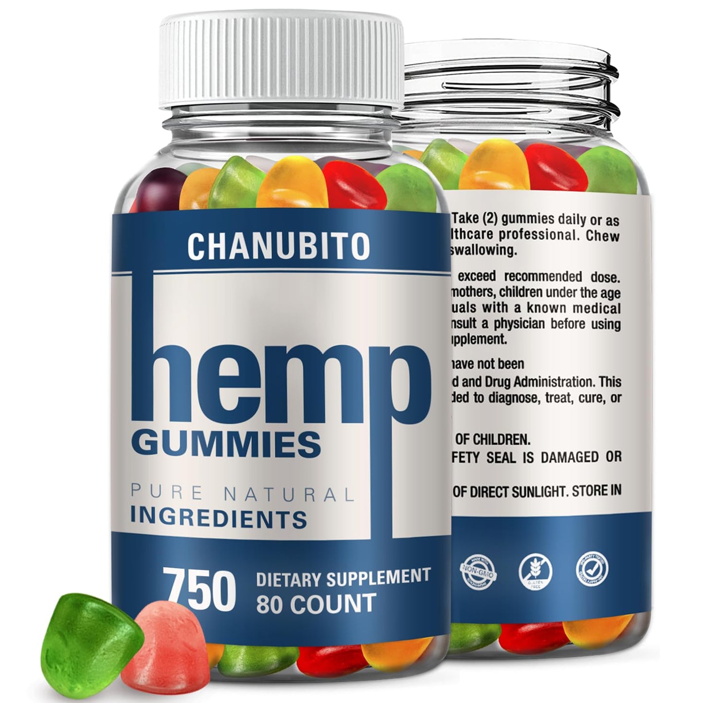 Hemp Gummies Organic High Potency Hemp Supplement - Pain, Sleep, Stress CHANUBITOUS supplements