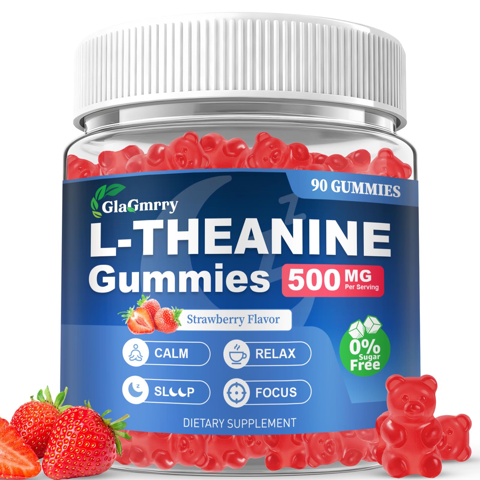 GlaGmrry 90 Count | L Theanine Gummies, L Theanine Supplement for Adults & Kids, w/Ashwagandha, Magnesium, GABA & 5-HTP, Sugar Free Liposomal Formula for Calm Relax zzZ M♡♡d & Focus, Vegan GlaGmrryAu supplements