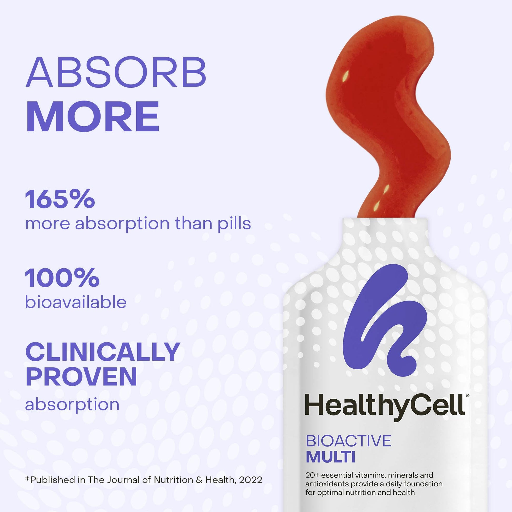 Healthycell Bioactive Daily Liquid Multivitamin for Men & Women – 20+ Essential Vitamins, Minerals & Antioxidants for Brain, Heart, Immune Support, Skin & Hair Support - 14 Gel Packs HealthycellAu supplements