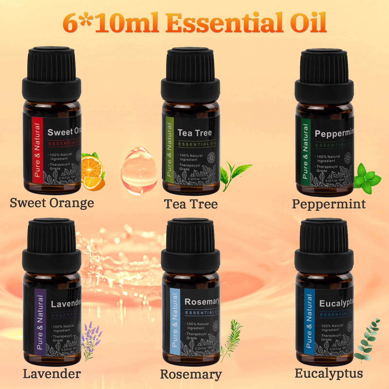 Comfynest Colorful Flame Fire Fireplace Diffuser with 6 Essential Oils Set, Ultrasonic 200ml Essential Oil ComfynestAu supplements